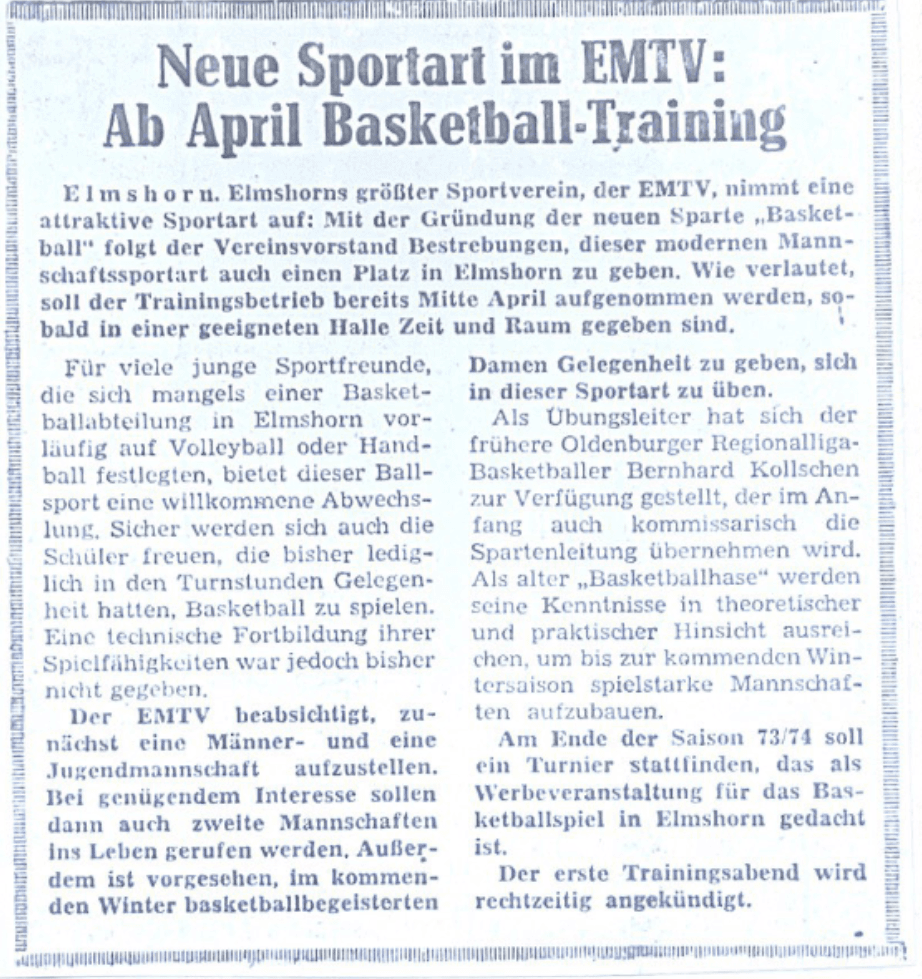 Zeitungsartikel Gründung