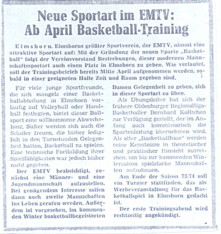 Zeitungsartikel Gründung