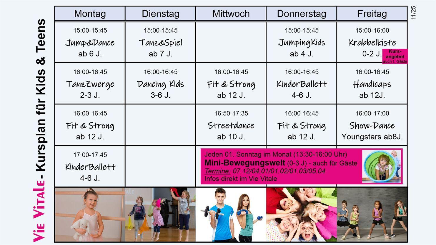 Kids; Kursplan; Kurse