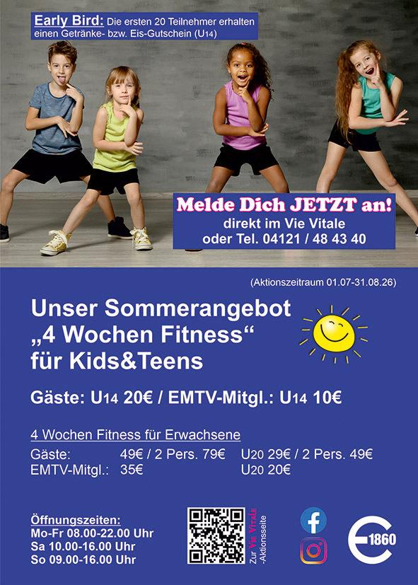 Vie Vitale Fitness Studio Elmshorn Aktion; Kids; Teens; 4 Wochen; Sommer; Fitness