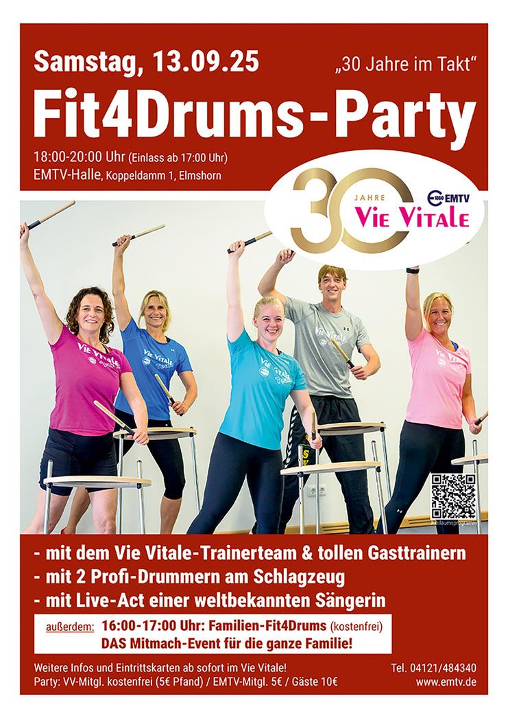 Vie Vitale Fitness Studio Elmshorn Jubiläum; 30; Feier; Fit4Drums; Trommeln; Fitness