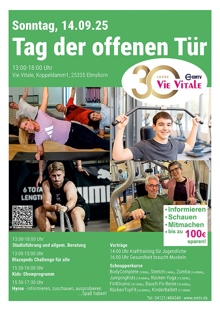 Vie Vitale Fitness Studio Elmshorn Jubiläum; 30; Tag der offenen Tür; Schnupperkurse; Hyrox; Information